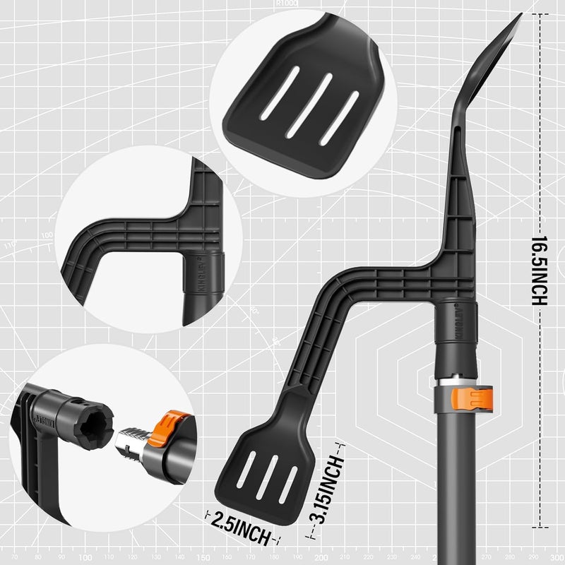 KINGLEV Gutter Cleaning Tool with Threaded, Gutter Cleaner, Mini Rake, Clean Off Gutter Guards from The Ground - Image 2
